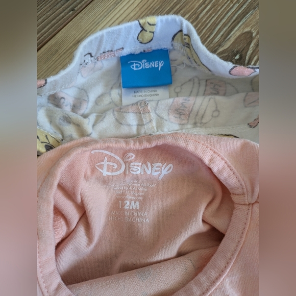 Disney Winnie the Pooh Piglet Honey Bee 2 Piece Short Sleeve Top Pants Set 12 M - Picture 5 of 6